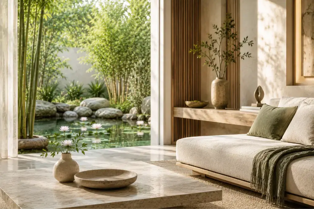 Bambú-Flor-de-Loto-De-rust-van-een-luxe-wellnessomgeving GeurFris.nl