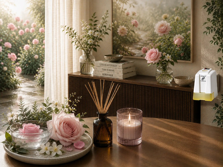 Pétalos de Rosa huisparfum – romantische rozen met een frisse, waterige verfijning Ambielectric